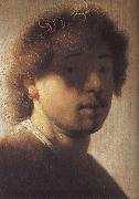 Rembrandt Harmensz Van Rijn Sjalvportratt at about 21 ars alder oil painting artist